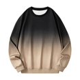 thumbnail image 6 of TKKCS Mens Gradient Crew Neck Sweatshirt Loose Fit Pullover Fashion Casual Long Sleeve Hoodless Sweatshirts Khaki XL, 6 of 6