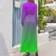thumbnail image 3 of Vestido largo con degradado de color morado neón y verde, atuendo de festival para mujer, ropa de verano para mujer, 3 of 5