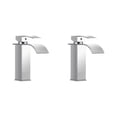 thumbnail image 3 of Grifos de lavabo Injueey lujosos Acero inoxidable multifuncionales estilo corto plateado, 3 of 6