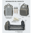 thumbnail image 3 of Mochila Impermeable Malubero Multifunción 5 En 1 Para Pañales Plegable gris, 3 of 3