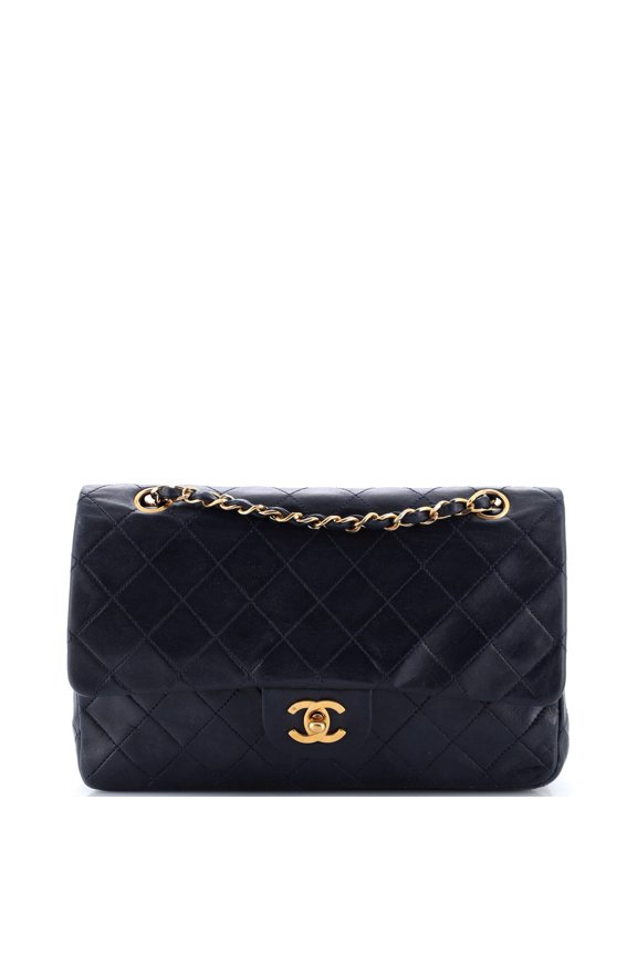 Pre-Owned Vintage Classic Double Flap Bag Quilted Lambskin Medium By Rebag