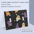 thumbnail image 3 of Yayeee Toggle Light Switch Wall Plate 2-Gang 4.56"x4.48" Decorative Outlet Cover, Black Halloween Ghosts, 3 of 7
