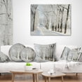 thumbnail image 3 of Designart Winter Rural Road Among Frosted Trees - Forest Throw Pillow - 18x18, 3 of 4