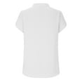 thumbnail image 6 of Lovskoo 2024 Summer Tops Womens Fashion Short Sleeve V Neck Casual Solid Color Petal Sleeve Pullover Blouse Tops White, 6 of 9