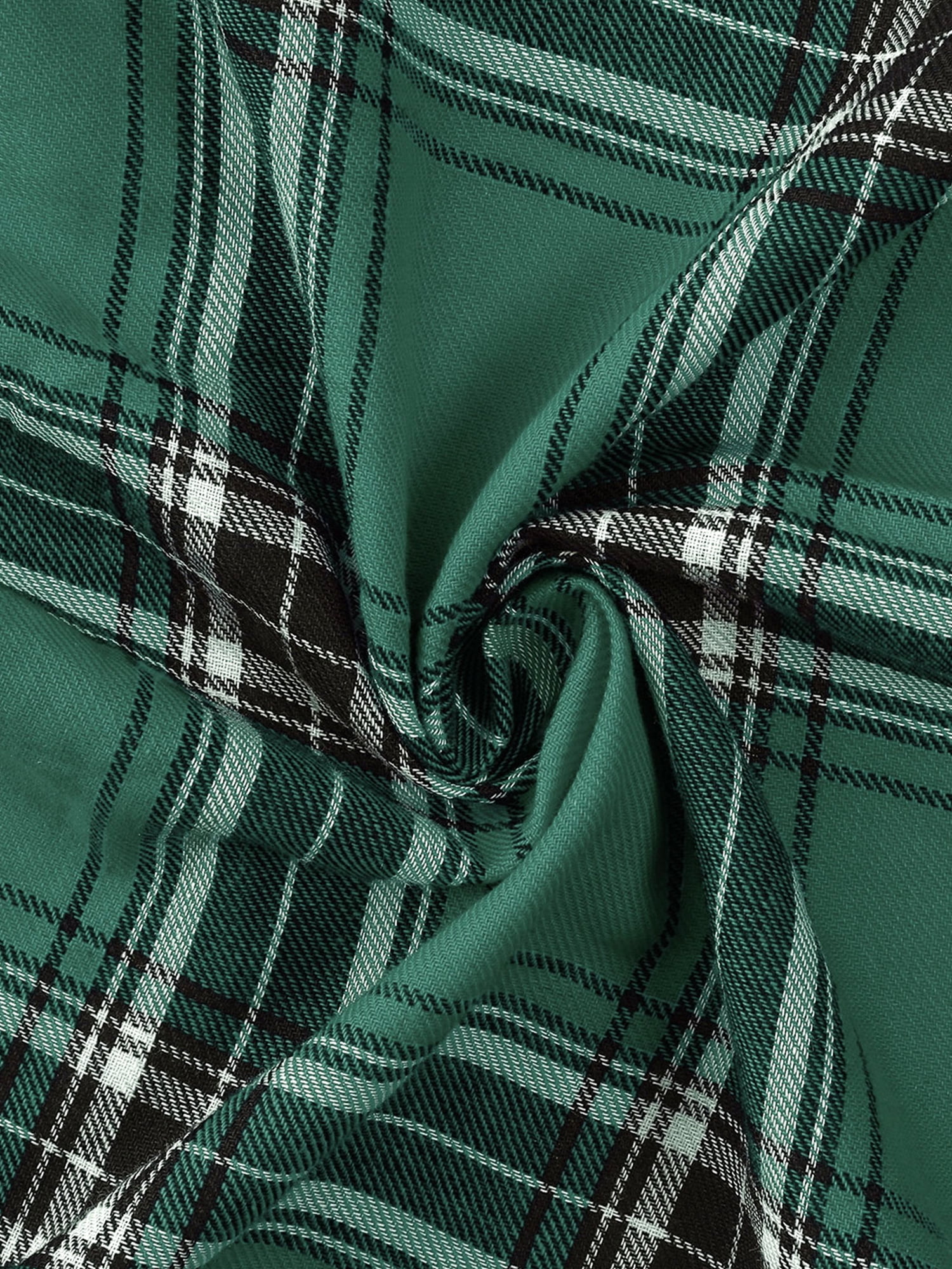 DARING DIVA Women's Plaid Shirts Cotton Short Sleeve Button Down Shirt XS Green
