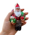 thumbnail image 4 of Wholesome Santa the Vegetable Farmer Glass Christmas Ornament, Farm Style Holding Potatoes, Lettuce, and Tomatoes, 4 of 6