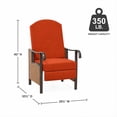 thumbnail image 3 of BrylaneHome Outdoor Preminum Steel Frame Oversized 350LB Weight Capacity Recliner Chair Wide Seat Patio Yard Garden, 3 of 6