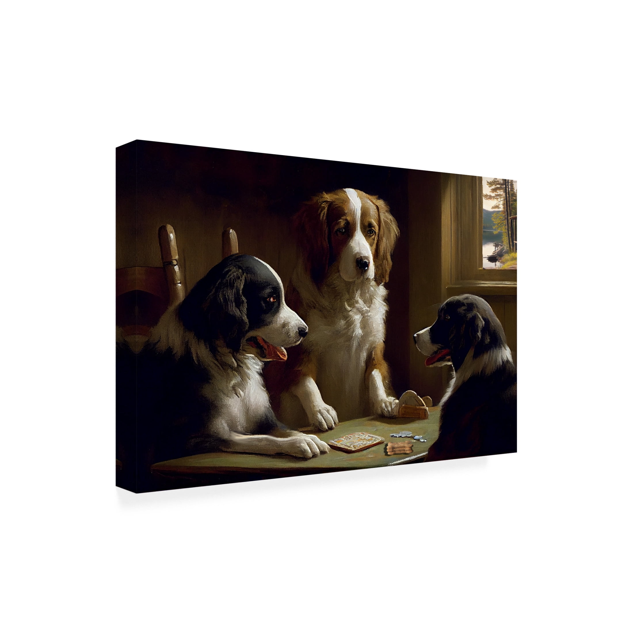 Canvas Wall Art - Sasha 'Dogs II' Wall Art for Living Room, Bedroom, or Office Décor by Trademark Fine Art - 47 x 30 Inches