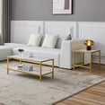 thumbnail image 2 of Tcbosik 2pcs Modern Nesting Coffee Table Square & Rectangle End Table, Gold Metal Frame, 2 of 10