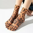 thumbnail image 6 of Yokua Nylon Snakeskin Leopard Print Ankle Socks for Everyday Wear Women's Silk Socks, 6 of 17