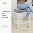 thumbnail image 5 of 24" Backless Bar Stools, Set of 4 Counter Height Bar Stools, Leather Saddle Counter Stool, Gray, 5 of 8
