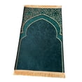 thumbnail image 4 of Classic Prayer Rug Ramadan Gift Floor Carpet Embroidered Wedding Decor Polyester Green, 4 of 9