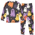 thumbnail image 2 of FORMRS Long Sleeve Top and Pants Pajama Set for Niños 2-Piece Sleepwear, Sizes 18M-8Y, Yellow Halloween Ghosts, 2 of 6