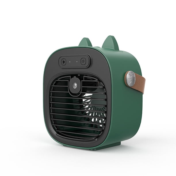 Bearachild Mini aire acondicionado enfriador de carga portátil hogar Oficina habitación ventilador de interior al aire libre senderismo Picnic pesca Electrodomésticos Verde oscuro modelo enchufable Bearachild HA084118-01