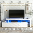 thumbnail image 3 of SESSLIFE Modern TV Stand for 70 Inch TV, High Glossy Front Cabinet with 16-colored LED Lights, Console Entertainment Center Television Table for Living Room or Bedroom, White, 3 of 10