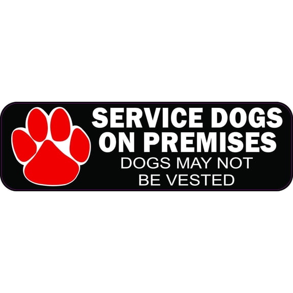10in x 3in Service Dogs on Premises Magnet