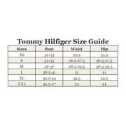 TOMMY HILFIGER Womens White Textured Henley Boxy Fit Contrast Trim Striped Long Sleeve Round Neck Top XL