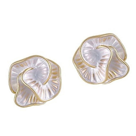 Fogun Camellias Flower Earrings Vintage Floral Shaped Alloy Ear Studs Accessories Handmade Earwear Party Jewelry for Women