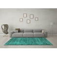 thumbnail image 3 of Ahgly Company Machine Washable Indoor Rectangle Oriental Turquoise Blue Industrial Area Rugs, 2' x 3', 3 of 4