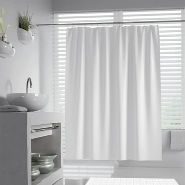 Sopiago Fabric Shower Curtain Liner Solid White, Hotel Quality, Machine Washable, 70 x 70 inches for Bathroom