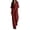 Red, variant on XFeng Linen Blend Wide Leg Jumpsuit for Women, V Neck High Waist One Piece Outfit for Casual Summer Wear