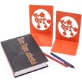 thumbnail image 2 of Creative Landscape Design Decorative Bookends - Bright Orange Yellow Color Book Ends for Shelves, Non Skid Metal Heavy Duty Bookends, Cute Book Divider Stopper Supports for Gift (Orange Wintersweet), 2 of 7