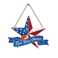 thumbnail image 2 of Yardvibe 4th of July Door Hanger, 10.2"x13" Patriotic Red White Blue Star Wooden Door Hanging Decoration for Independence Day 250th Anniversary, God Bless America Home Patio Wall Decor (A), 2 of 6