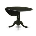 thumbnail image 3 of HomeStock Timeless Tradition 5 Piece Dining Table Set Contains A Round Kitchen Table With Dropleaf And 4 Chairs, Black Finish - 42" x 42" x 30", 3 of 7