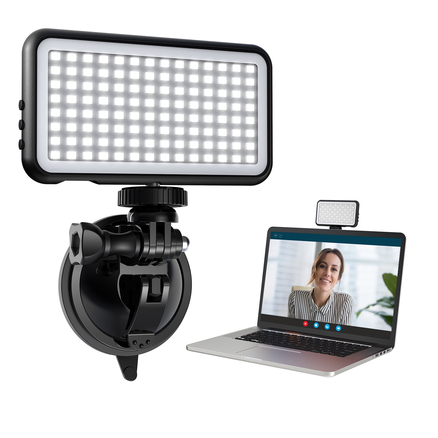 Video Conference Lighting Kit, Vssoplor Laptop Bicolor LED Light with Suction Cup for Remote Working, Video Conference, Zoom Call, Self Broadcasting and Live Streaming, Photography