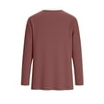 thumbnail image 5 of Hueook Shirts for Women Casual Women's Casual Loose-fitting Stylish Collared Lace-trimmed Solid Color Button-down Top/shirt Brown 2X, 5 of 9