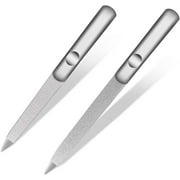 Nail Files-Metal Nail File, Professional Double Sided Nail Files for Natural Nails, Stainless Steel Nail File for Fingernails Toenails, Fingernail File Diamond Nail Files for Home Salon Travel Use