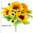 thumbnail image 4 of kurtrusly 4-Head Artificial Sunflower Plastic Simulation Flower Bouquet Home Wedding artificial Floral Decor, 4 of 7
