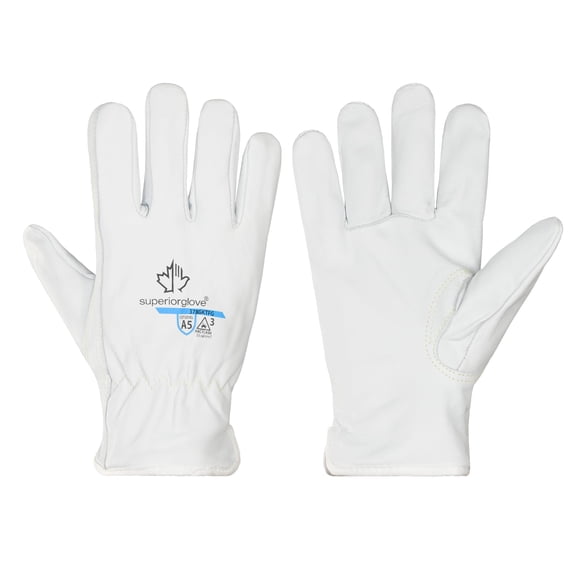 Superior 378GKTFG Grain Goatskin Leather Drivers Glove with Keystone Thumb and Kevlar/Glass Lined Size M