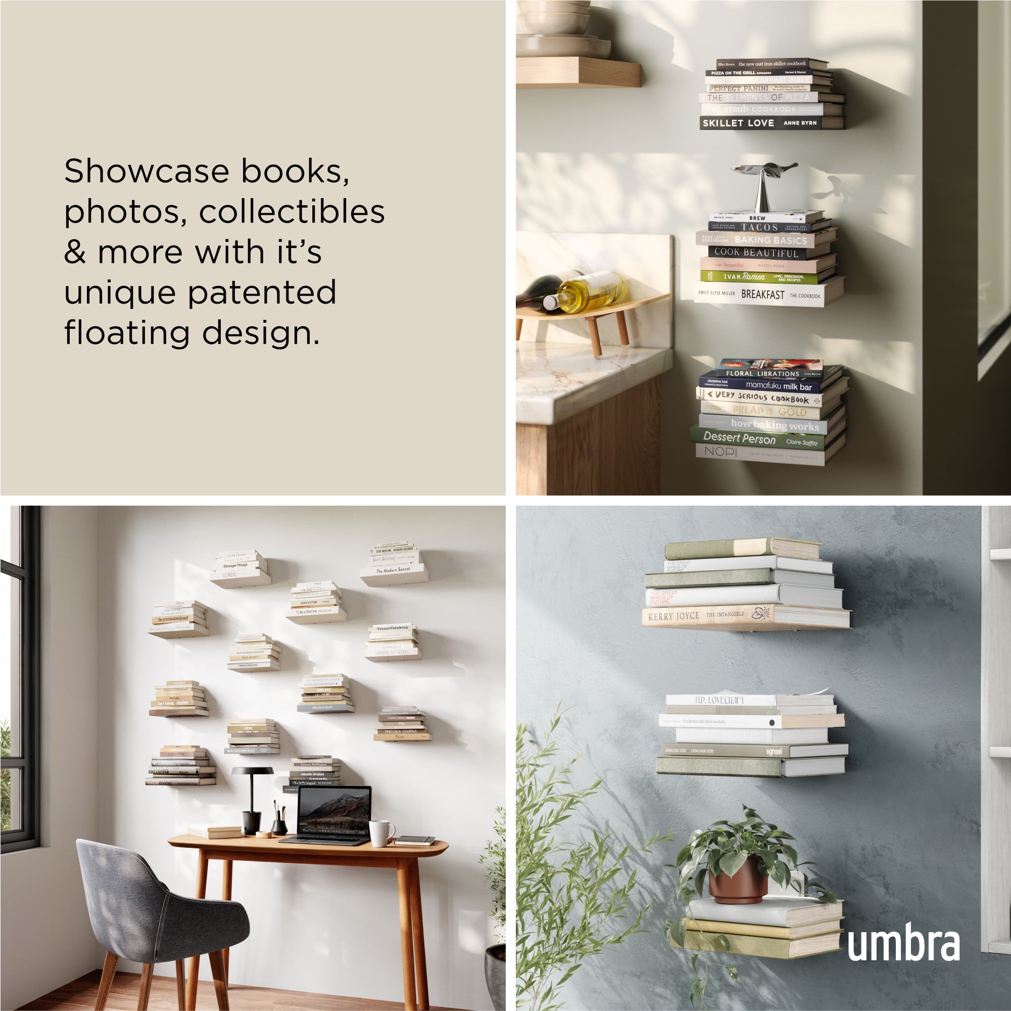Umbra Conceal Small Floating Wall Shelves, Set of 3