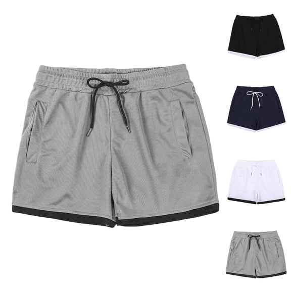 Paiwinds Men's Breathable Mesh Beach Shorts Drawstring Elastic Waist Quick Dry Summer Swim Trunks