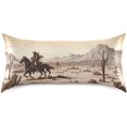 thumbnail image 3 of Western Desert Cowboy Satin Pillowcase for Hair and Skin Silk Pillowcase Soft Sleeping Pillow Covers Smooth Cooling Pillowcase with Envelope Closure Size Standard 20x40 in Home Decor Gifts, 3 of 7