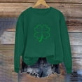 thumbnail image 5 of Craaazy Women's St Patricks Long Sleeve Shirts Round Neck Green Comfy Shamrock Tops, 5 of 6