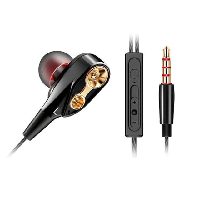 QKZ CK8 Earphone Double Unit Drive 3.5mm In Ear Headset Dual-Dynamic HiFi Wired Gaming Music Microphone Earbuds