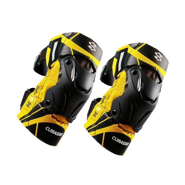 ZheElen Genouillères de Moto 2x K01-3 pour Course de Motocross Réfléchissantes Jaunes