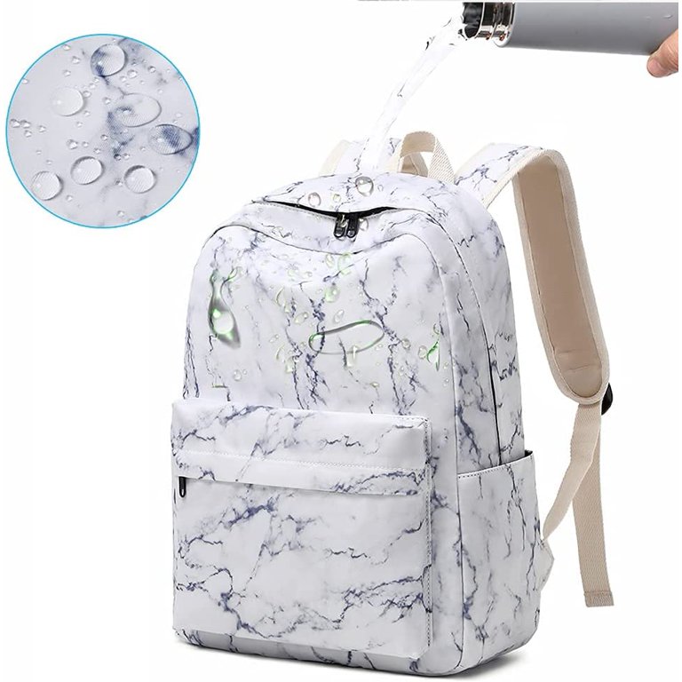 Marble Backpack Set For School Kids Teen Backpacks & Lunch Box