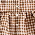 thumbnail image 2 of Pounoo Womens Matching Sets Gingham Print Ruffle Sleeve Peplum Top Wide Leg Pants Cute Daily Style (For Small Wearers) Gift, 2 of 6