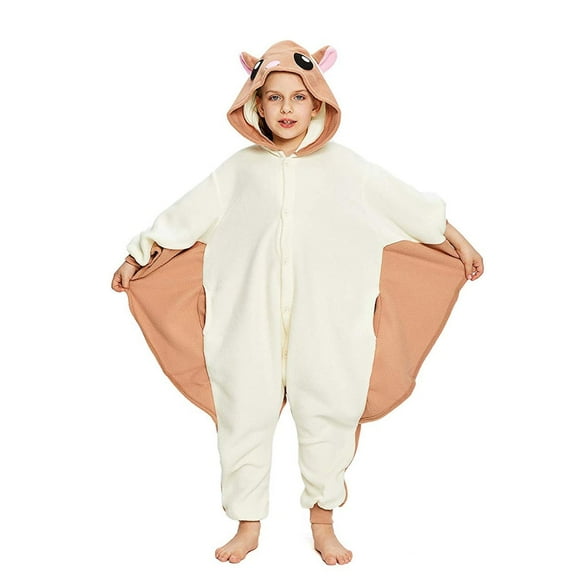 Polyester CANASOUR Brown Flying Squirrel Onesie Kids Cosplay Animal Pajamas for 6-8 Years Boys and Girls