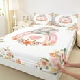 thumbnail image 3 of jejeloiu Kawaii Wild Elephant Full Size Sheets,Country Floral Blossom Bed Sheets,Pink Loves Rainbow Sheet Sets For Girls,Microfiber Bedroom Decor,4-Piece, 3 of 7