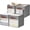 Gray, variant on Storage Cube Organizer with Clear Window, Linen Collapsible Storage Boxes with PU Handles, Cube Storage Bins for Shelf, Closet, Cabinet, Bookcase (13x13x13, Black)