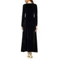 thumbnail image 5 of Robe en Velours pour Femmes Élégante, Col Rond Manches Longues Robe Noire Unie, 5 of 5