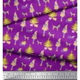 thumbnail image 2 of Soimoi Purple Cotton Voile Fabric Women,Gift Box & Tree Christmas Print Fabric by the Yard 42 Inch Wide, 2 of 3