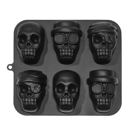 

Heiheiup Gifts 6 Piratess Skullss Ice Tray Skullss Baking Cake Mould 3D Stereo Wizardss Mould 3D Skullss Mould Sugar Mould Food Grade Silicone Skullss Mould Ring Molds for Cooking