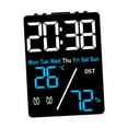 thumbnail image 3 of Reloj despertador digital, reloj de mesa electrónico, relojes de tiempo, moderna pantalla LED multiusos, 2 configuraciones de despertador para estudio Azul Digital Negro, 3 of 8