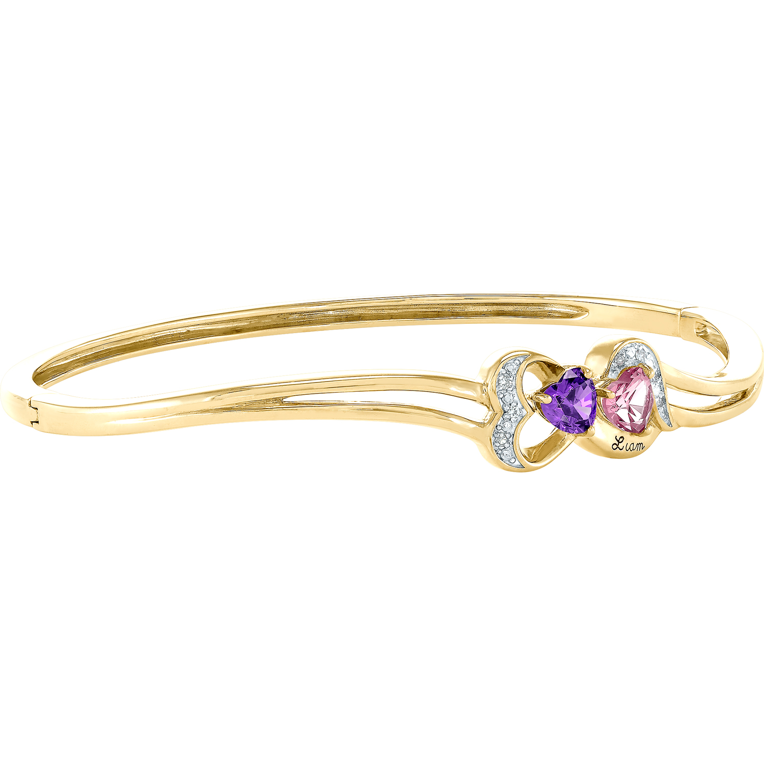 Personalized Family Jewelry Birthstone Women's Blaze Bracelet available in Sterling Silver, Gold over Silver, 10k and 14k Yellow and White Gold