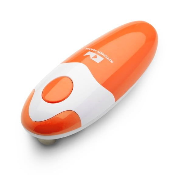 Kitchen Mama Auto Electric Can Opener: Open Your Cans with A Simple Press of Button - Automatic, Hands Free, Smooth Edge, Food-Safe, Battery Operated, YES YOU CAN (Orange)
